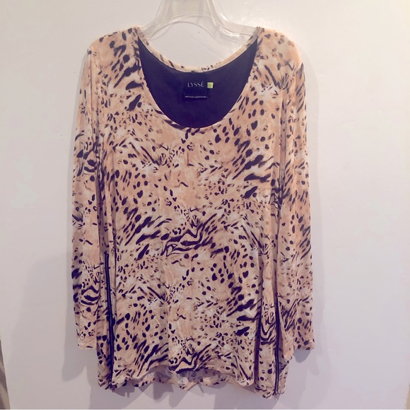 Lysse Tops - Lysse Sz XL Animal Print Tunic - Tan and Black